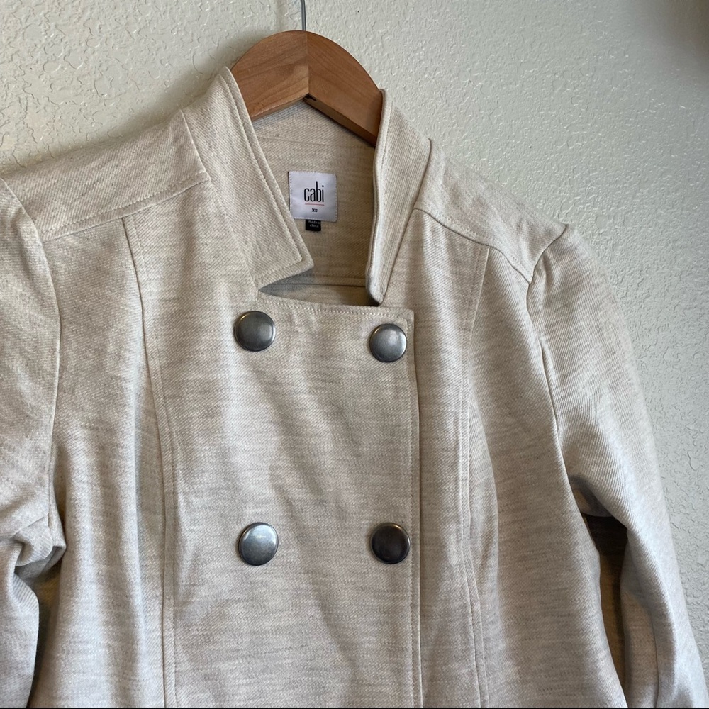 Cabi Tan Heathered Button Down Collared Oversized… - image 3